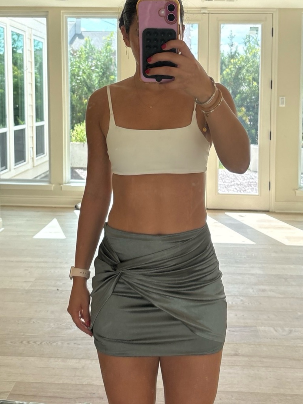 REVOLVE Olive Twist Mini Skirt
